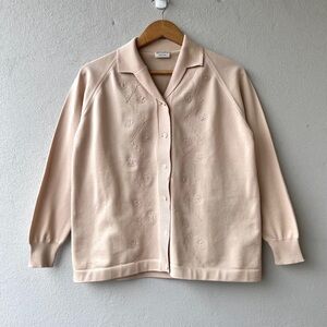Vintage *Made in Italy* | 1960's Crimplene Peach Cardigan
